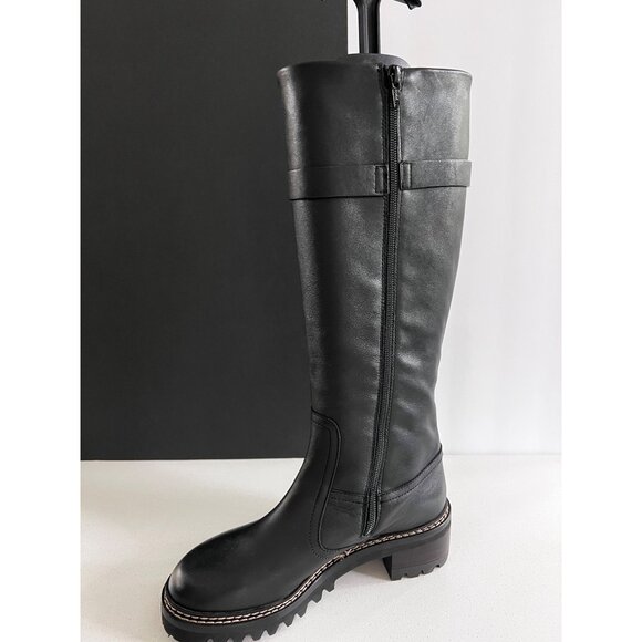SEE BY CHLOE 45MM HANA LEATHER TALL BOOTS IN BLACK SIZE 38 - Picture 7 of 12
